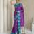 Purple gold paisley zari motifs rich silk blend fabric elegant festive & wedding wear contrast border