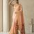Light peach pallu woven zari buti & traditional motifs work silk blend fabric traditional festive style