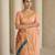 Light peach pallu woven zari buti & traditional motifs work silk blend fabric traditional festive style