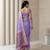 Light purple pallu woven zari buti & traditional motifs work silk blend fabric traditional festive style