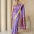 Light purple pallu woven zari buti & traditional motifs work silk blend fabric traditional festive style