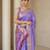Light purple pallu woven zari buti & traditional motifs work silk blend fabric traditional festive style