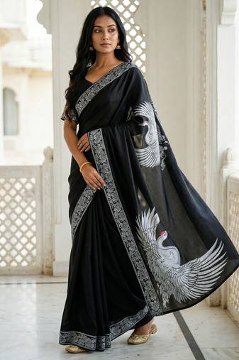 Pure Rayon Cotton Printed Saree