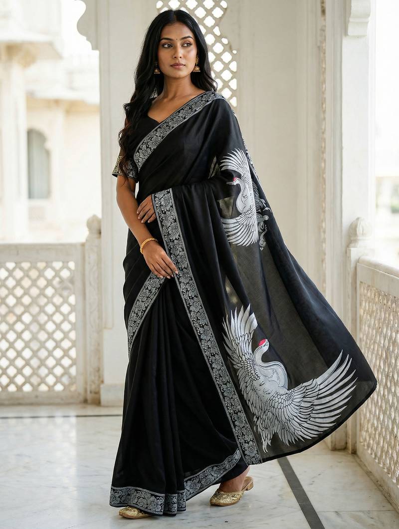 Pure Rayon Cotton Printed Saree