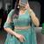 Stunning Sea Green Bead Work Organza Mehendi Wear Lehenga With Blouse