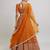 Bright Orange Partywear Lehenga with Zari Embroidery Design