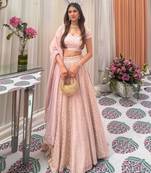 Stunning Pastel Pink Lehenga with Heavy Embroidery & Flair