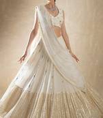 White Partywear Lehenga with Heavy Sequins Embroidery