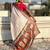 Off white silk blend saree with traditional multicolor woven border & rich pallu | festive & party wear saree