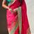 Pink silk blend saree with traditional multicolor woven border & rich pallu | festive & party wear saree