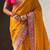 Mustard silk blend saree with traditional multicolor woven border & rich pallu | festive & party wear saree
