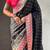 Black silk blend saree with traditional multicolor woven border & rich pallu | festive & party wear saree