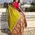 Olive silk blend saree with traditional multicolor woven border & rich pallu | festive & party wear saree