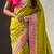 Olive silk blend saree with traditional multicolor woven border & rich pallu | festive & party wear saree