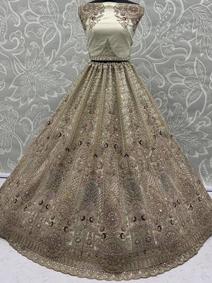 Dreamy Off-White Dori Work Net Wedding Wear Lehenga Choli 6