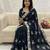 New Designer Embroidered Shimmer silk Women's Saree With Blouse Set 