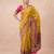 Mustard printed silk blend saree with multicolor traditional border & paisley pallu | festive ethnic wear saree