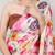 Party wear satin silk floral printed saree with unstitched blouse