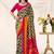 Mehendi tassar silk leheriya printed saree with unstitched blouse