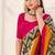 Mehendi tassar silk leheriya printed saree with unstitched blouse