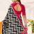 Black tassar silk leheriya printed saree with unstitched blouse