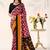 Maroon tassar silk leheriya printed saree with unstitched blouse