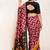 Maroon tassar silk leheriya printed saree with unstitched blouse