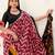 Maroon tassar silk leheriya printed saree with unstitched blouse