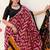 Maroon tassar silk leheriya printed saree with unstitched blouse