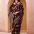 Maroon p.v chanderi printed casual saree with unstitched blouse