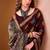 Maroon p.v chanderi printed casual saree with unstitched blouse