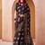 Black p.v chanderi printed casual saree with unstitched blouse