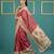 Red printed silk blend saree with beige floral border & designer pallu | traditional & festive wear saree