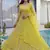 Awesome Lime Yellow Coding Work Net Cocktail Wear Lehenga Choli