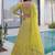 Awesome Lime Yellow Coding Work Net Cocktail Wear Lehenga Choli