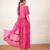 Fuchsia pink embroidered chanderi co ord set