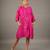 Fuchsia pink embroidered chanderi dress