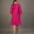Fuchsia pink embroidered chanderi dress