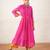 Fuchsia pink embroidered chanderi kurta set
