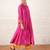 Fuchsia pink embroidered chanderi kurta set