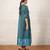 Teal blue embroidered chanderi kurta set
