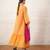 Mustard yellow embroidered chanderi kurta set