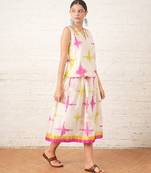 Ivory printed chanderi co ord set