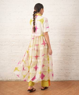Multicolor embroidered chanderi co ord set 4