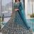 Splendid Teal Blue Sequins Net Party Wear Lehenga With Blouse