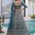 Splendid Teal Blue Sequins Net Party Wear Lehenga With Blouse