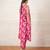 Pink floral printed chanderi kurta set