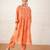 Peach printed chanderi kurta set