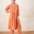 Peach printed chanderi kurta set