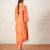 Peach printed chanderi kurta set
